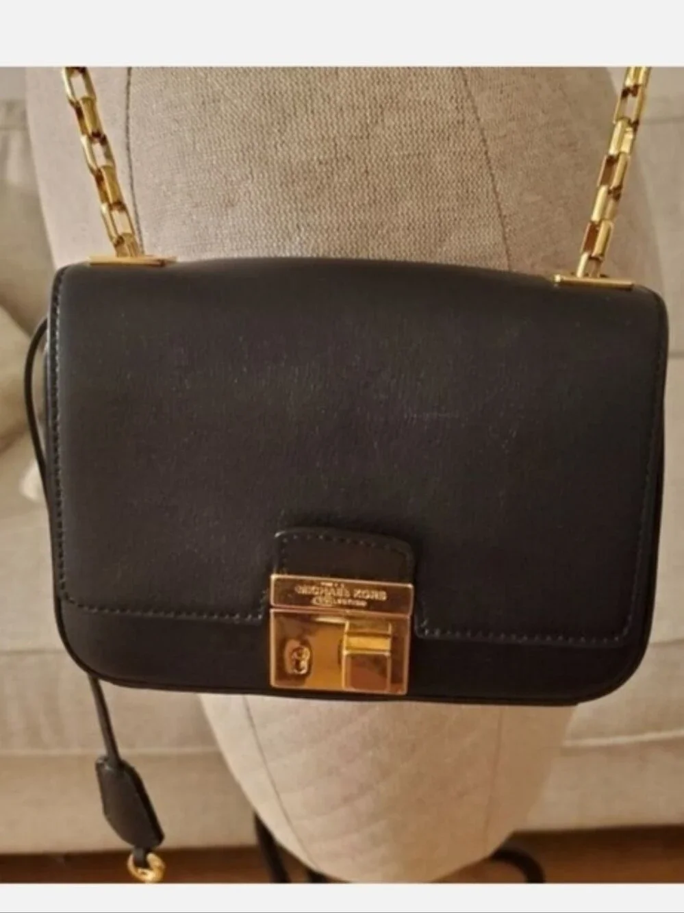 Michael Kors Collection Black Leather Chain Shoulder Bag NWOT